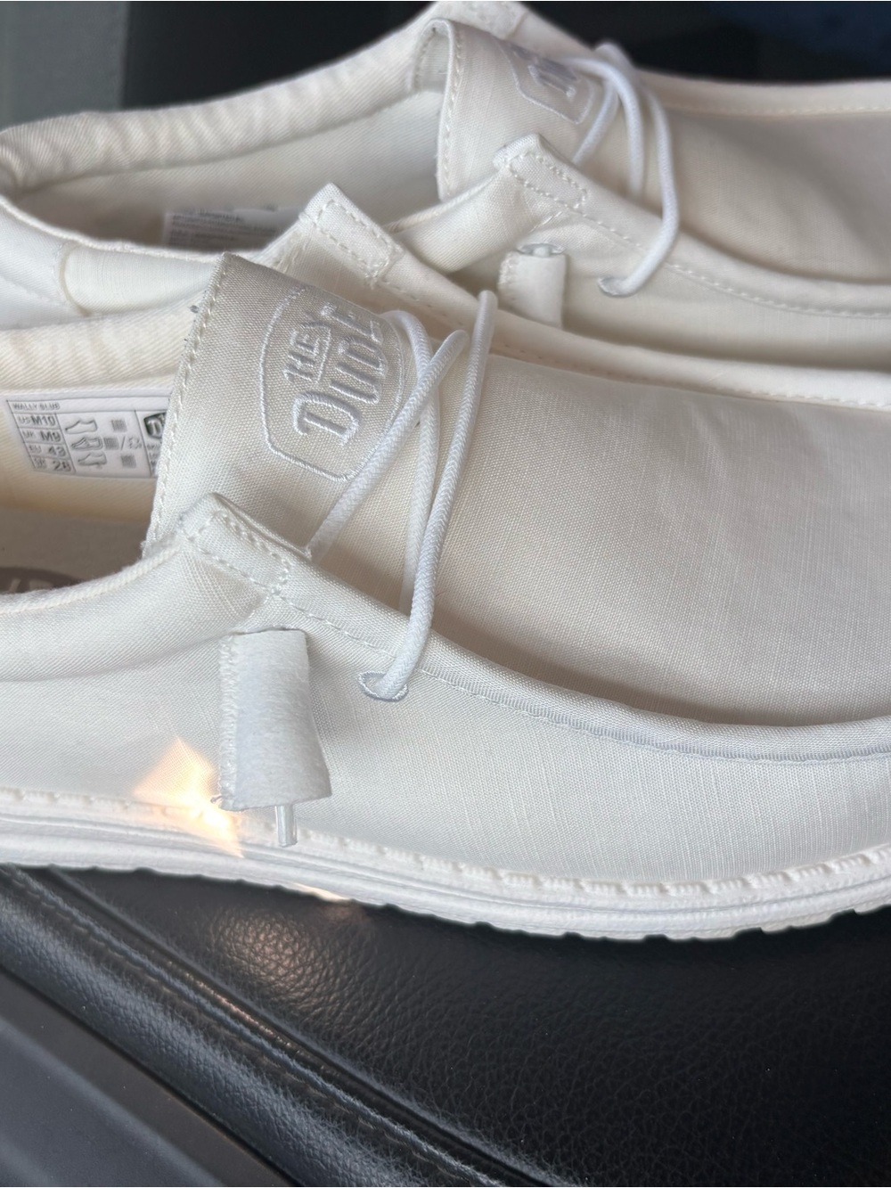 Hey Dude White Canvas Slip-On Loafers